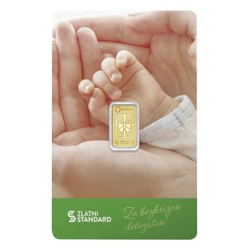 Zlatna pločica za rođenje  2g Zlatni Standard